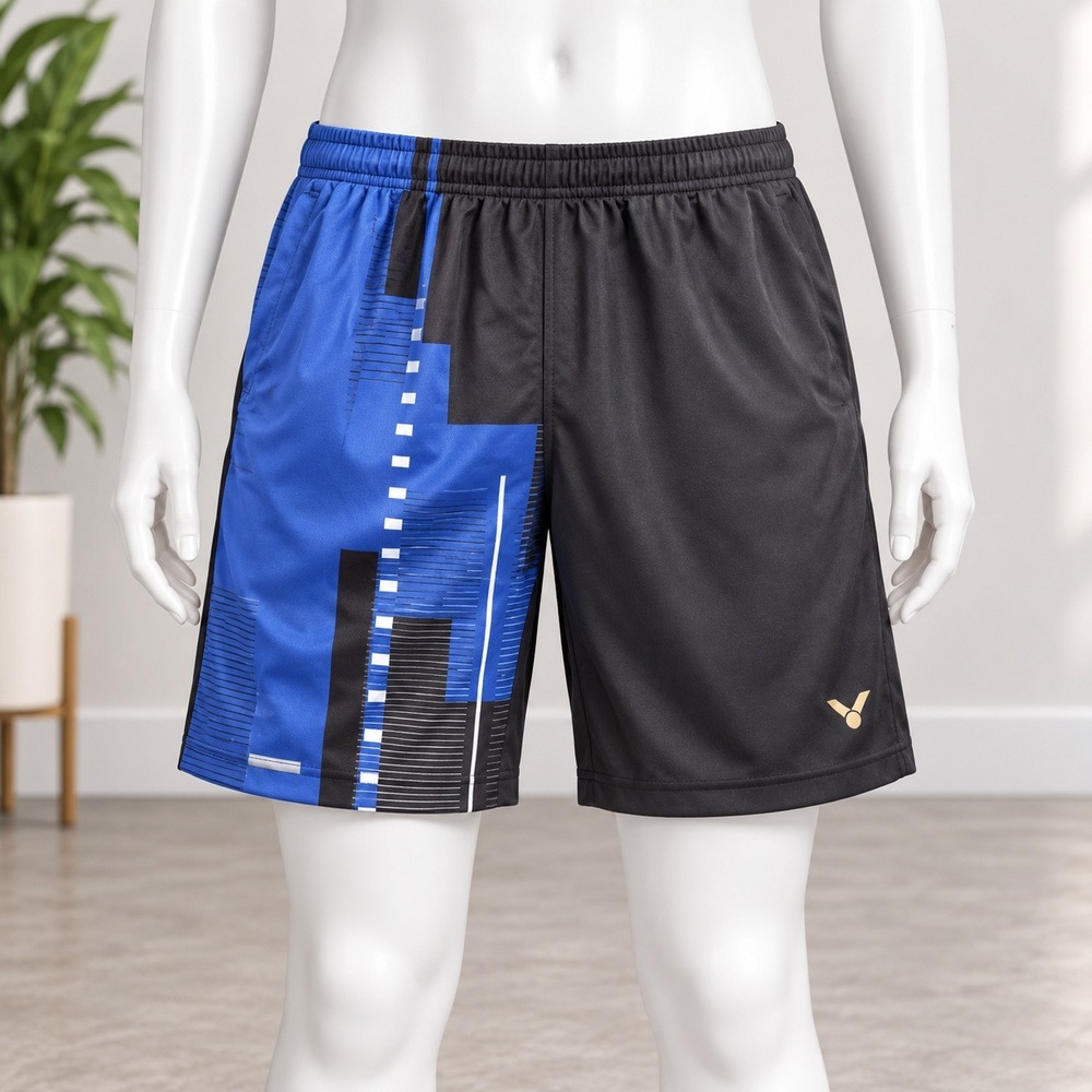 Victor Athletic Shorts Mens 4XL Black Blue Colorblock Graphic Drawstring Gym